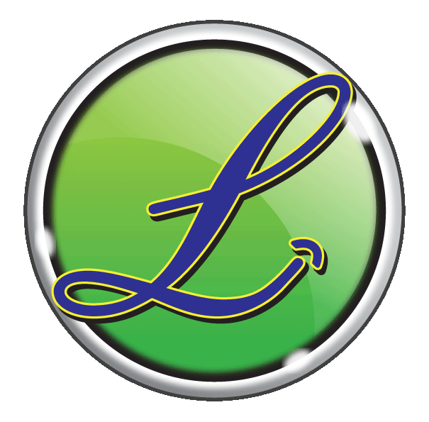 Het eerste logo van de lachspiegelcentrale.